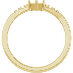10K Yellow Gold 5x3 mm Elongated Cushion Ring Mounting – image 4