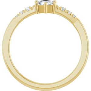 18K Yellow Gold 5x3 mm Elongated Cushion Ring Mounting – image 3