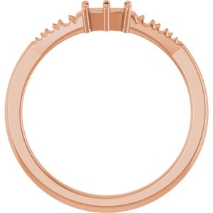 18K Rose Gold 5x3 mm Elongated Cushion Ring Mounting – image 4