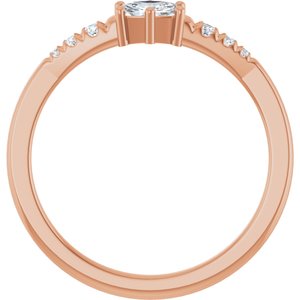 14K Rose Gold 5x3 mm Elongated Cushion Ring Mounting – image 3