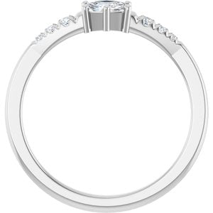 10K White Gold 5x3 mm Elongated Cushion Ring Mounting – image 3