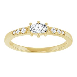 10K Yellow Gold 5x3 mm Elongated Cushion Ring Mounting – image 5