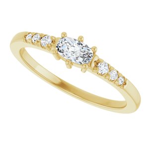 18K Yellow Gold 5x3 mm Elongated Cushion Ring Mounting – image 8
