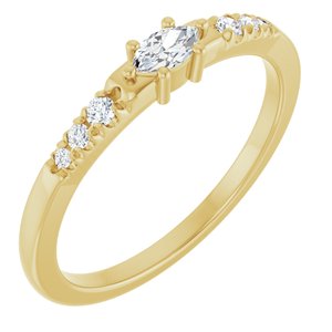 14K Yellow Gold 4.5x2.5 mm Marquise Ring Mounting