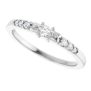 10K White Gold 4.5x2.5 mm Marquise Ring Mounting – image 8
