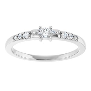 18K White Gold 4.5x2.5 mm Marquise Ring Mounting – image 5
