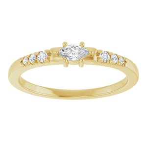 10K Yellow Gold 4.5x2.5 mm Marquise Ring Mounting – image 5