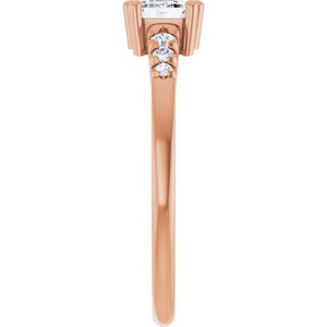10K Rose Gold 6x4 mm Emerald Ring Mounting – image 7