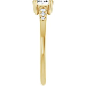 10K Yellow Gold 6x4 mm Emerald Ring Mounting – image 7