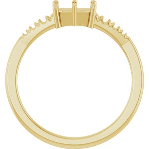 10K Yellow Gold 6x4 mm Emerald Ring Mounting – image 4
