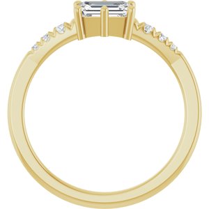 10K Yellow Gold 6x4 mm Emerald Ring Mounting – image 3