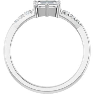 Platinum 6x4 mm Emerald Ring Mounting – image 3