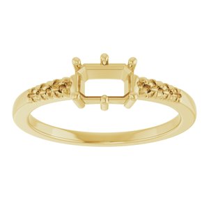 10K Yellow Gold 6x4 mm Emerald Ring Mounting – image 6