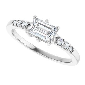 Platinum 6x4 mm Emerald Ring Mounting – image 8