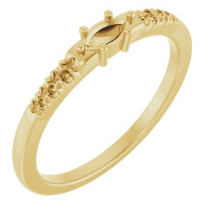 10K Yellow Gold 5x2.5 mm Marquise Ring Mounting – image 2