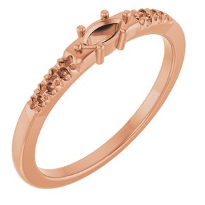18K Rose Gold 5x2.5 mm Marquise Ring Mounting – image 2