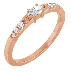 18K Rose Gold 5x2.5 mm Marquise Ring Mounting