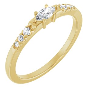 10K Yellow Gold 5x2.5 mm Marquise Ring Mounting