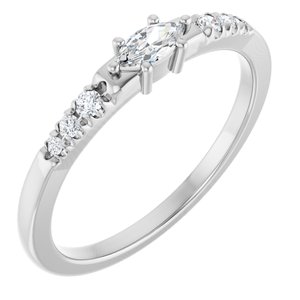 Platinum 5x2.5 mm Marquise Ring Mounting