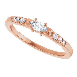 10K Rose Gold 5x2.5 mm Marquise Ring Mounting – image 8