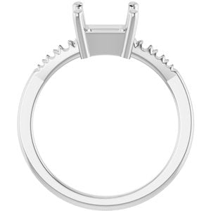 Continuum Sterling Silver 7x7 mm Asscher Ring Mounting – image 4
