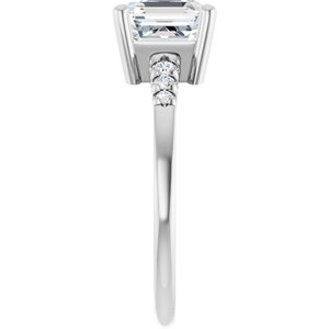 Continuum Sterling Silver 7x7 mm Asscher Ring Mounting – image 7