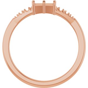 10K Rose Gold 5x2.5 mm Straight Baguette Ring Mounting – image 4