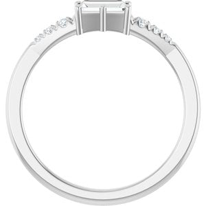 Continuum Sterling Silver 5x2.5 mm Straight Baguette Ring Mounting – image 3