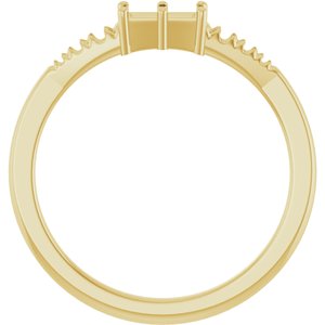 10K Yellow Gold 5x2.5 mm Straight Baguette Ring Mounting – image 4