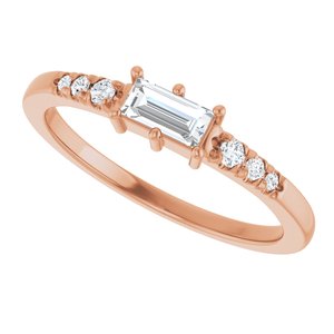 14K Rose Gold 5x2.5 mm Straight Baguette Ring Mounting – image 8