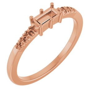 10K Rose Gold 5x2.5 mm Straight Baguette Ring Mounting – image 2