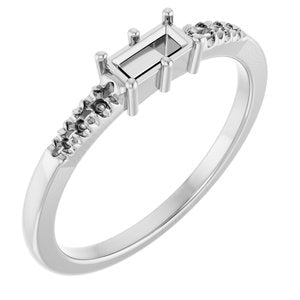 Continuum Sterling Silver 5x2.5 mm Straight Baguette Ring Mounting – image 2