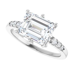 Continuum Sterling Silver 9x7 mm Emerald Ring Mounting – image 8