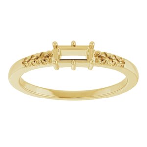 10K Yellow Gold 5x2.5 mm Straight Baguette Ring Mounting – image 6