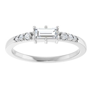 Sterling Silver 5x2.5 mm Straight Baguette Ring Mounting – image 5