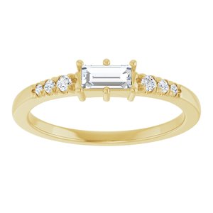 10K Yellow Gold 5x2.5 mm Straight Baguette Ring Mounting – image 5