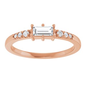 14K Rose Gold 5x2.5 mm Straight Baguette Ring Mounting – image 5