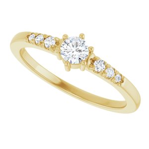 10K Yellow Gold 3.75 mm Round Ring Mounting – image 8