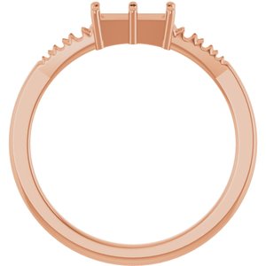 10K Rose Gold 6x3 mm Straight Baguette Ring Mounting – image 4