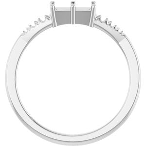 14K X1 White Gold 6x3 mm Straight Baguette Ring Mounting – image 4