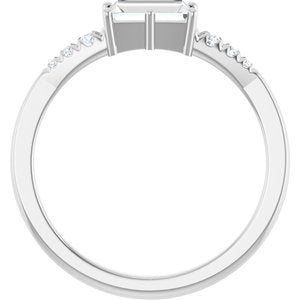 Sterling Silver 6x3 mm Straight Baguette Ring Mounting – image 3