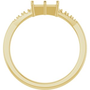 14K Yellow Gold 6x3 mm Straight Baguette Ring Mounting – image 4