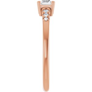 10K Rose Gold 6x3 mm Straight Baguette Ring Mounting – image 7
