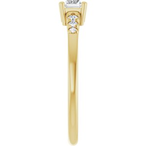 14K Yellow Gold 6x3 mm Straight Baguette Ring Mounting – image 7