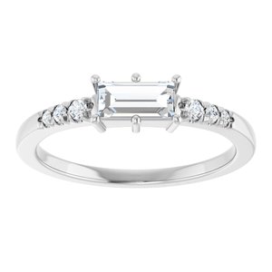 Continuum Sterling Silver 6x3 mm Straight Baguette Ring Mounting – image 5