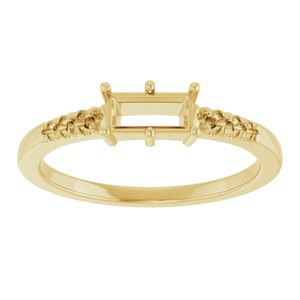 14K Yellow Gold 6x3 mm Straight Baguette Ring Mounting – image 6