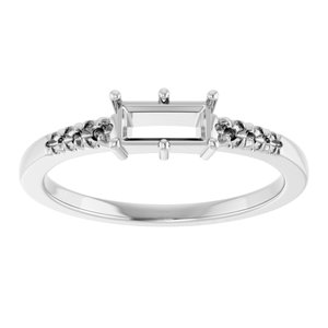 Platinum 6x3 mm Straight Baguette Ring Mounting – image 6