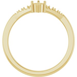 18K Yellow Gold 3.75 mm Round Ring Mounting – image 4