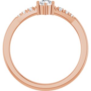 14K Rose Gold 3.75 mm Round Ring Mounting – image 3
