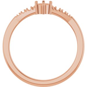 10K Rose Gold 3.75 mm Round Ring Mounting – image 4